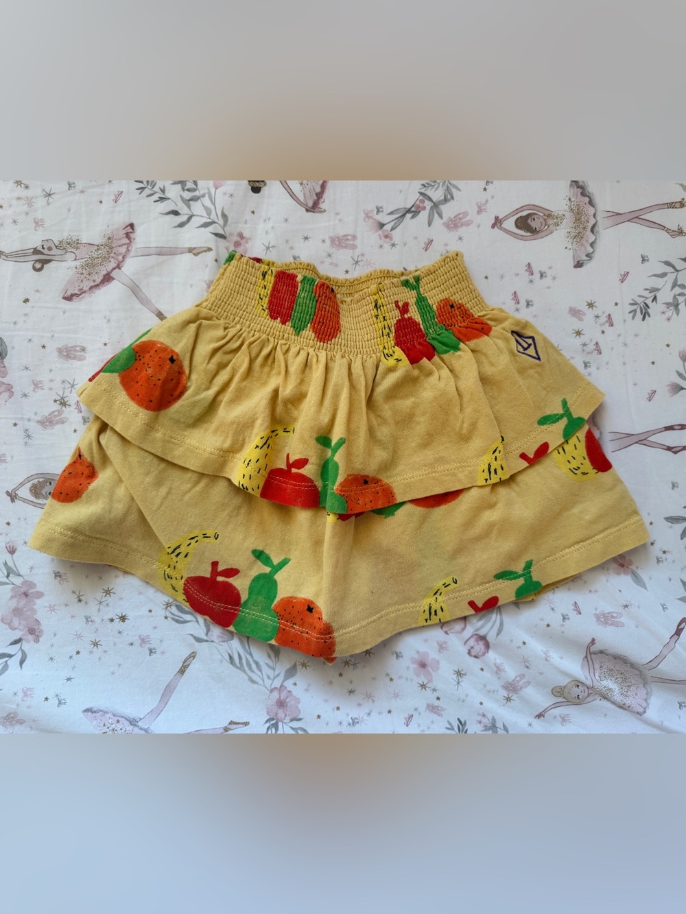 The Animals Observatory Girls 4 Yellow Fruit Print Cotton Skort Summer Skirt